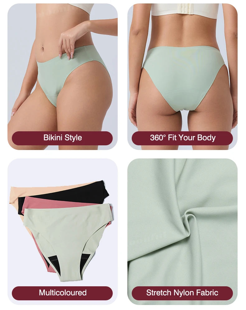 Menstrual Panties Women Leak proof Menstrual Period Underwear Ice Silk Menstruation Panties Menstrual Cycle Absorbent Underwear
