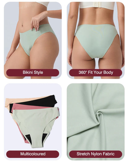 Menstrual Panties Women Leak proof Menstrual Period Underwear Ice Silk Menstruation Panties Menstrual Cycle Absorbent Underwear