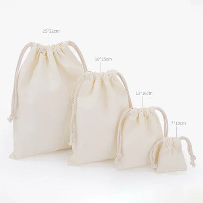 Reusable Drawstring Storage Bags, Organizer Pouch for Jewelry, Toys, Cosmetics Cotton Linen Drawstring Pouches Dustproof Sacks
