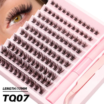 Diy Lash Extension Kit Cluster Eyelash Extension Kit Individual Lashes Kit Lash Bond and Seal Lash Glue and Lash Tweezers Makeup