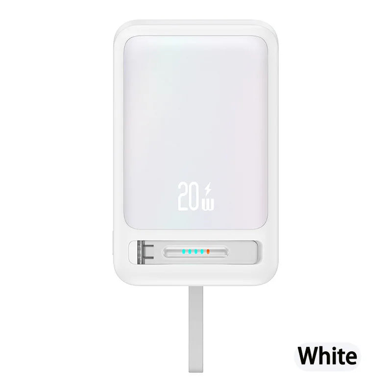 Power Bank with Data Cable Magnetic Power Bank For iPhone 15 Mobile Phone Wireless Fast Charging PD20W With Holder Power Bank