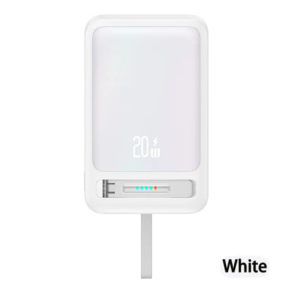 Power Bank with Data Cable Magnetic Power Bank For iPhone 15 Mobile Phone Wireless Fast Charging PD20W With Holder Power Bank