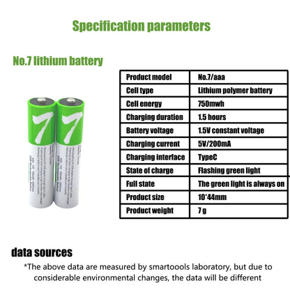 Aaa Rechargeable Battery High Capacity 1.5 V Suitable for Remote Control/Toys/Mouse, Fast C Fast Charging, 1.5 V, Remote Control, Mouse, Electric Toy Battery + C Cable, Recyclable 2000 Times + Extra Long Battery