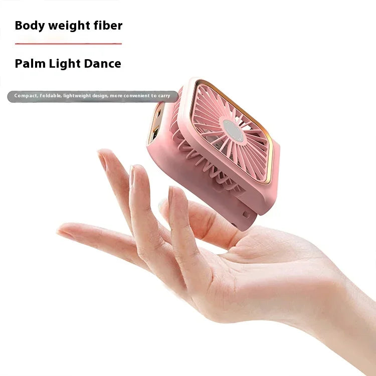 Handheld Small Fan, Desktop Small Fan, Portable USB Fan, Mini Power Bank, Folding Fan, Hanging Neck Fan