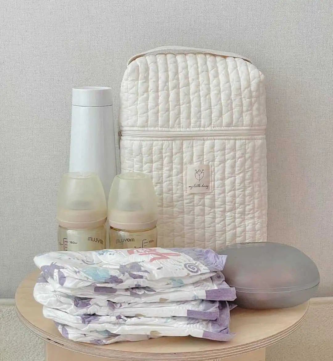 Portable Stroller Nappy Bag Quilted Baby Diaper Caddy Organizer Embroidered Mommy Bags Babies Accessories Changing Bag Storage