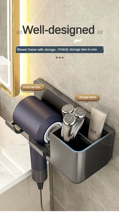 Wall-mounted hair dryer rack No punching hair dryer rack Toilet hair dryer bracket Bathroom hair dryer hanger