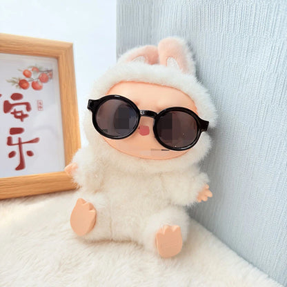 LABUBU 17cm Doll 6.5cm Transparent Glasses Stylish Sunglasses for 1/8 -1/4 BJD Doll Accessories