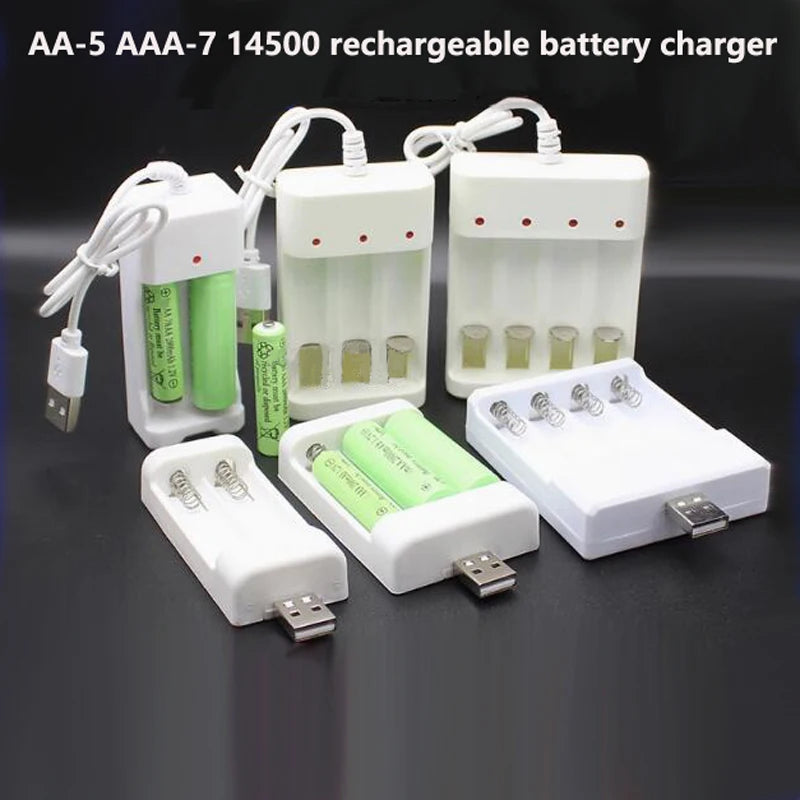 AAA/7 rechargeable battery charger 1.2V universal USB charging box AA/5 battery 14500 lithium battery charger