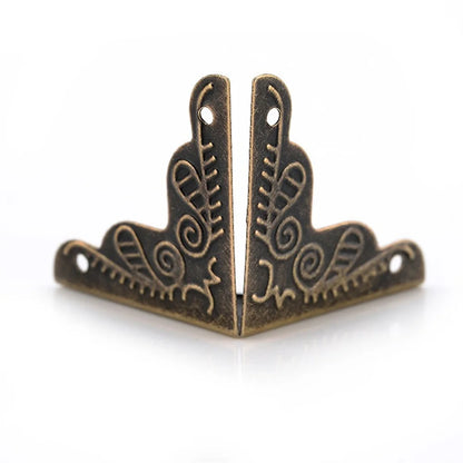 12 Pcs Storage Case Box Corners Brackets 3.6cm X 2.4cm For Furniture Decorative Triangle Rattan Carved Corner Protector