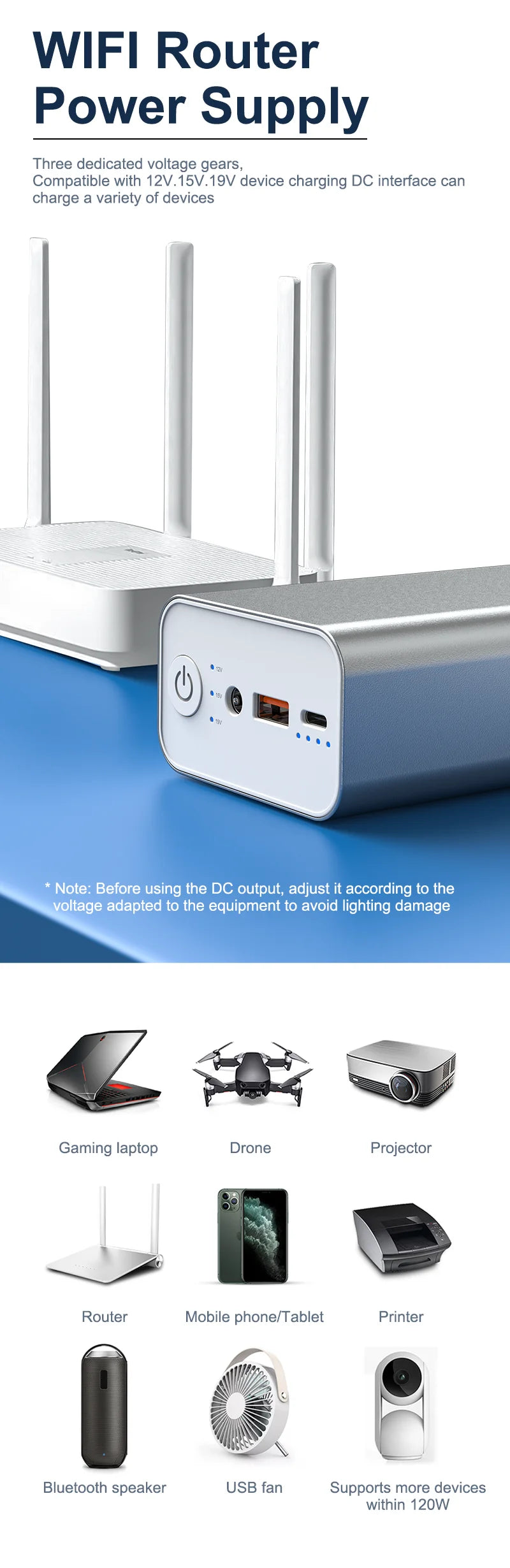 Powerful Mini 12V DC Output 65W Powerbank PD Charger 30000mAh Fast Charging Emergency Laptop Portable Power Banks Power Station