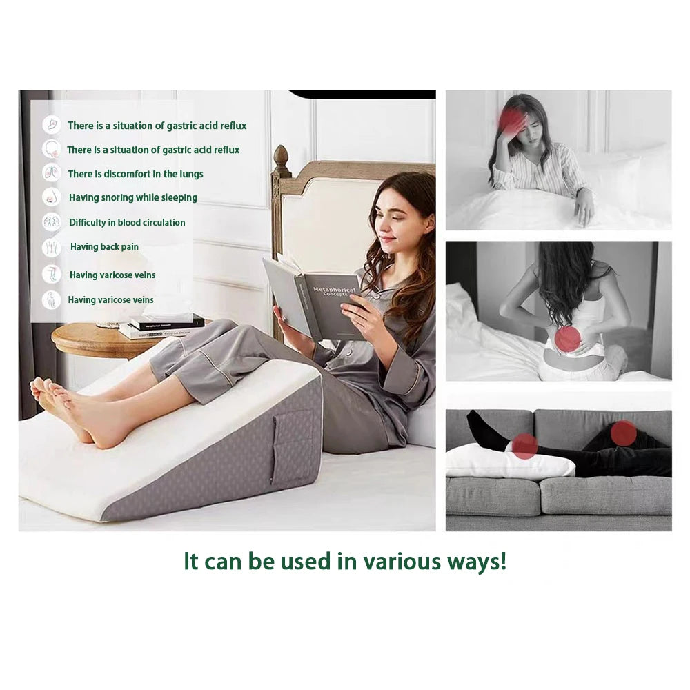 Wedge Pillows for Sleeping, Bed Pillow for After Surgery, Body Positioners for Leg Elevation, Acid Reflux, Gerd, Snoring Relief