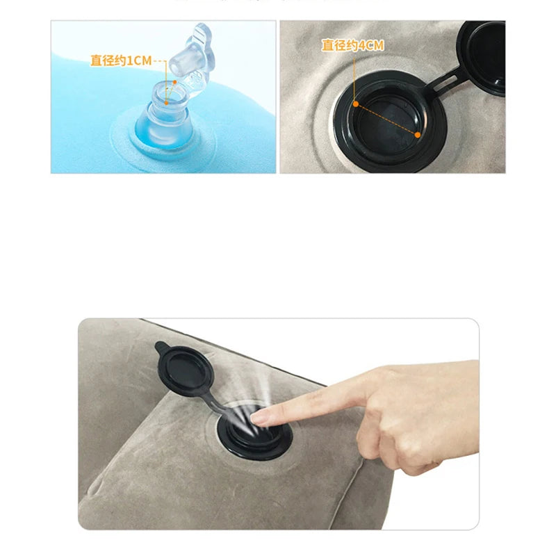 Inflatable Travel Pillow Travel Accessories For Long Haul Flights,Cars,Buses,Trains,Office Napping Sleeping Gray