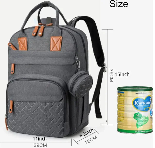 Diaper Bag Backpack Baby Essentials Travel ToteWaterproof with Multi-function Changing Station Pad Stroller Straps Big Mommy Bag