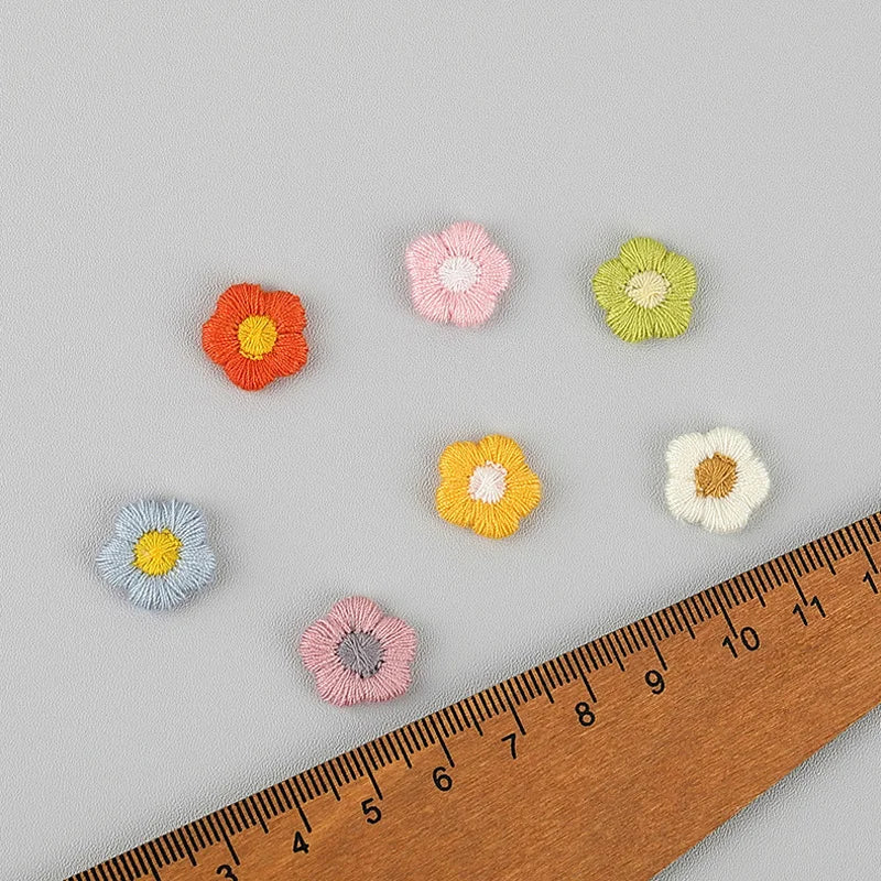 Mini Embroidered Small Flower Patch DIY Earring Accessories Children's Hair Accessories Clothing Accessories