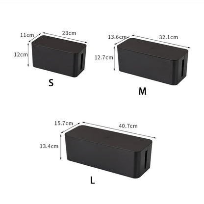 Cable Storage Box Power Board Wire Management Socket Strip Wire Case Dust Charger Socket Organizer Network Bin Charger