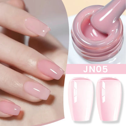BORN PRETTY Jelly Nude Gel Nail Polish 10ml Light Pink Peach Translucent Color UV Light Cure Gel Varnish Nail Art DIY at Home
