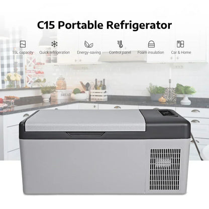 12 Volt Car Refrigerator Portable Freezer Car Fridge Portable RV Electric Compressor Cooler with App Control 15L