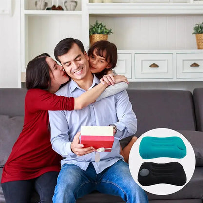 Camping Pillow Inflatable Travel Pillow 1pc Portable Neck Rest Press to Inflate Compact Air Pillow for Beach Office Home Travel