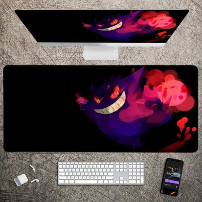 MINISO P-Pokemon-Gengar Grande Mousepad Large Gaming Mouse Pad Lock Edge Thickened Computer Keyboard Table Desk Mat