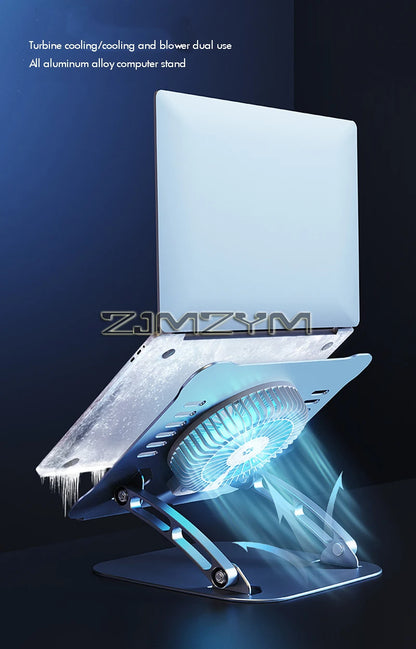 Aluminum Laptop Stand with Cooling Fan Ergonomic Notebook Foldable Cooler Laptop  Adjustable Aluminum Laptop Stand