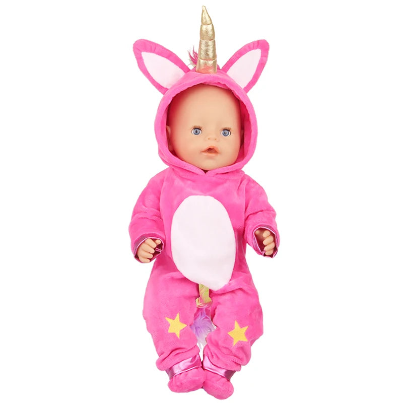 Toy Accessories Five Colors  Fit 18 inch 43cm Doll Clothes Born Baby Animal  Doll Clothes Suit For Baby Halloween Festival Gift