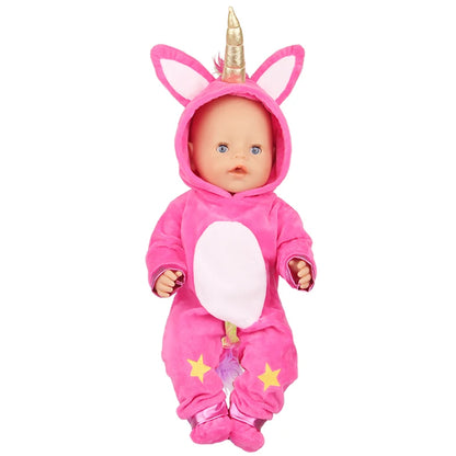 Toy Accessories Five Colors  Fit 18 inch 43cm Doll Clothes Born Baby Animal  Doll Clothes Suit For Baby Halloween Festival Gift