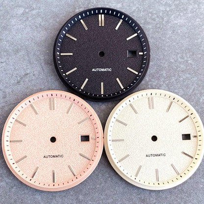 33.5mm Salmon Pink Black White Watch Dial Silver Hand Set Fit NH35 NH36 Automatic Movement Diving Men Watch Parts