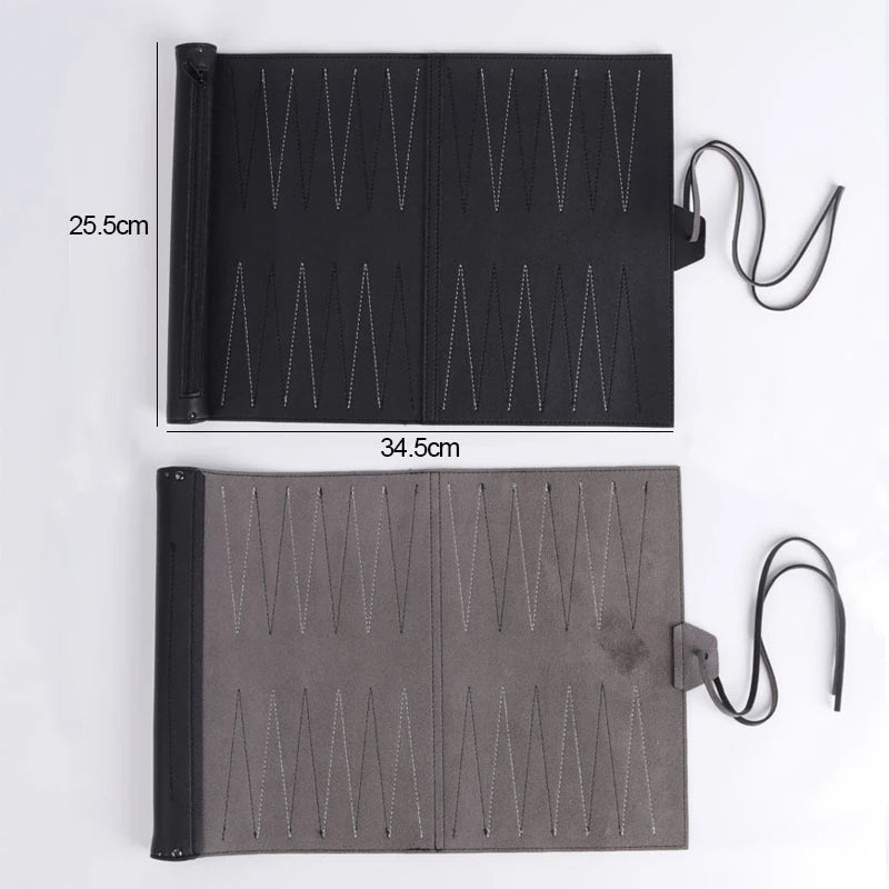 Roll Up Backgammon Sets Portable Travel Board Games Set For Adults And Kids Foldable PU Leather Classic Chess Board Roll-Up