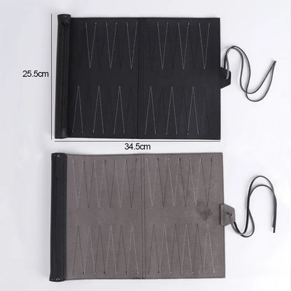 Roll Up Backgammon Sets Portable Travel Board Games Set For Adults And Kids Foldable PU Leather Classic Chess Board Roll-Up