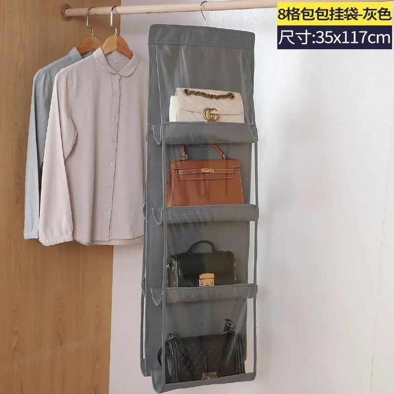 Bag Storage Hanging Handbag Organizer Wardrobe Closet Storage Transparent Three-dimensional Storage Box Home Organization