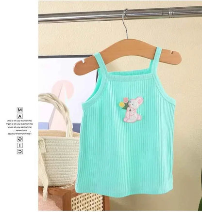 Baby Girls T-shirts for Kids Summer Sleeveless Knitted Tops Vest Outfits Girls Cute Halter Tops Tees Children Clothing 1-12 Year