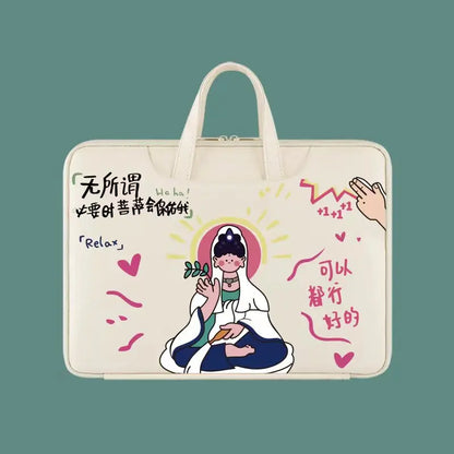 Cute Laptop Bag 13.3 14 15 15.6 Inch Waterproof Shockproof Notebook Case For Macbook Air Pro 13.6 16 Dell Xiaomi Huawei Handbag