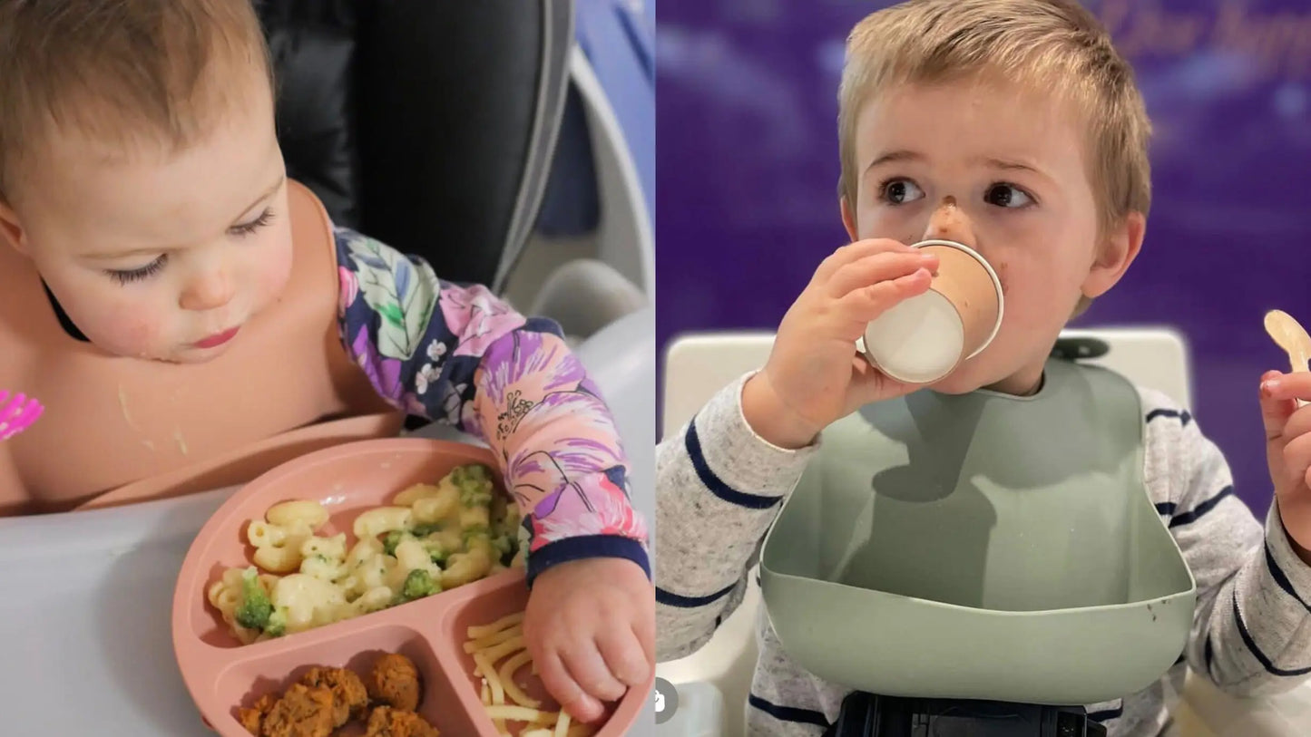 Customized Baby Silicone Feeding Set with Suction Cup Personalized Name Dish Divided Plate Bowl Spoon Cute Kid Eating Tableware