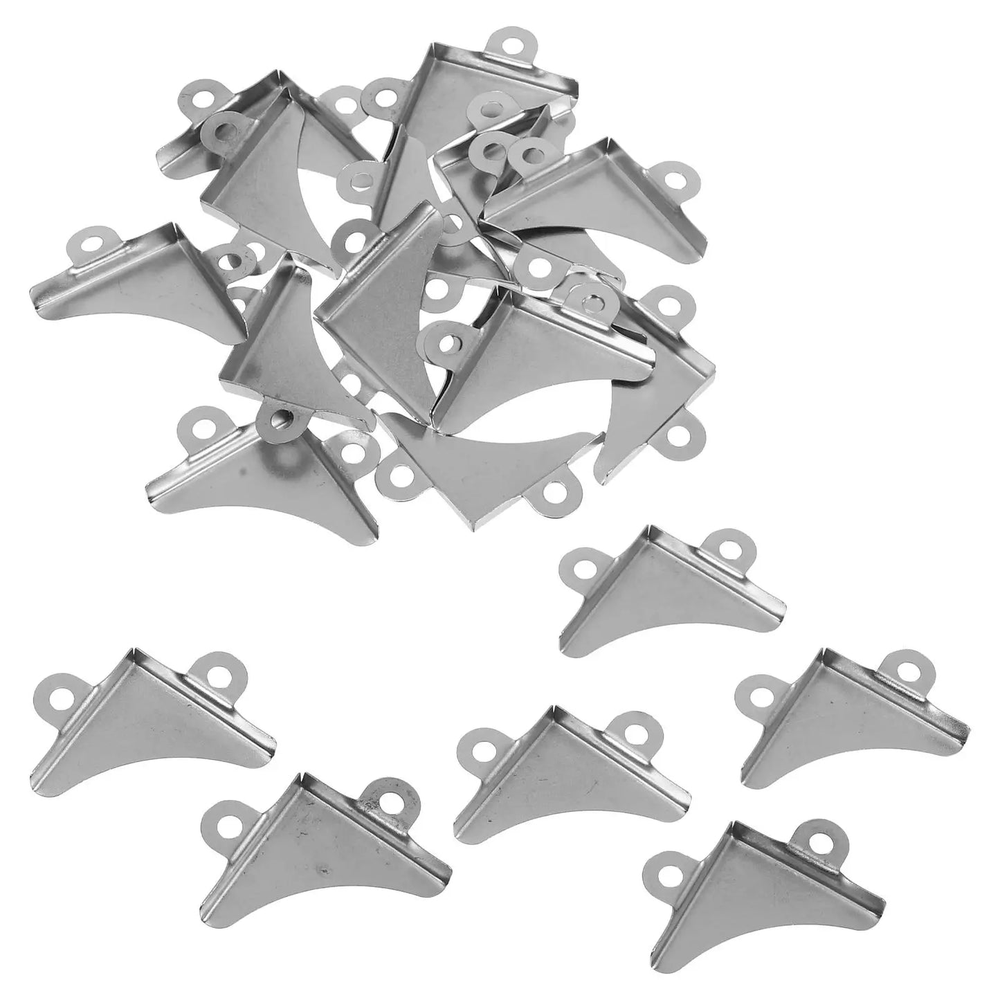 Metal Corner Protectors Durable Iron Triangular Design Protective Guards Silver For Boxes Wood Cases Furniture Hardware