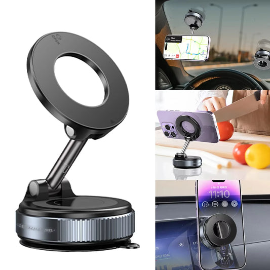 Magnetic Car Mount Strong Magnetic 360° Rotation Foldable Phone Holder For Cell Phone For iPhone 16 15 14 13 12 Live Streaming ﻿