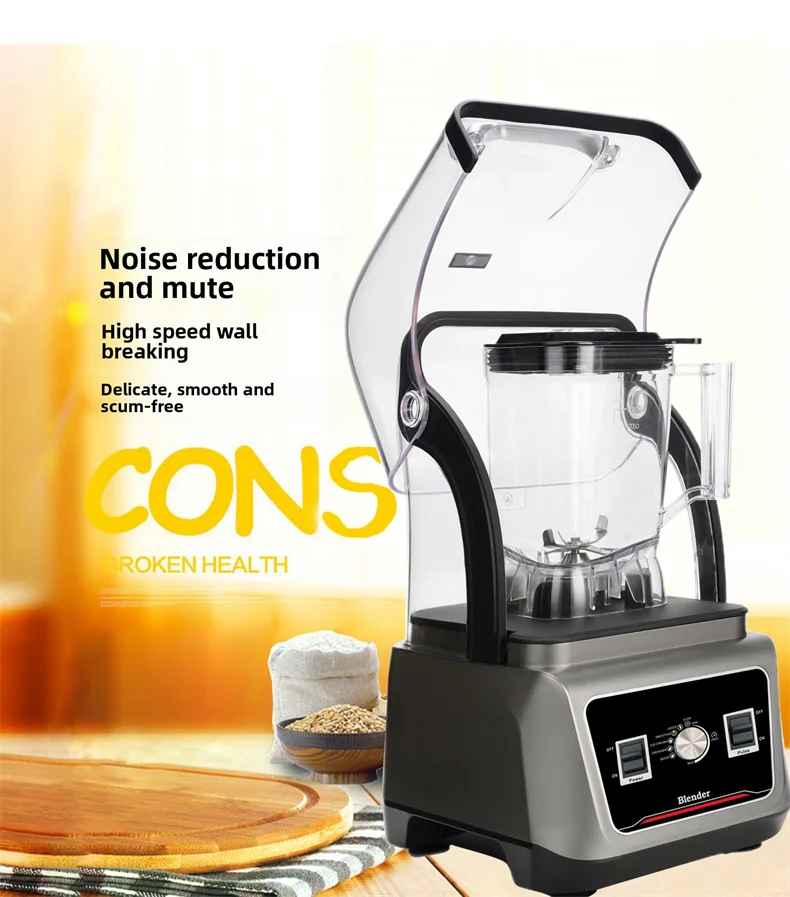 Wholesale 2L Blender for Business Household Smoothie Maker 23000r/min Stainless Steel Blade Restaurant Ice Blender Easy-Clean