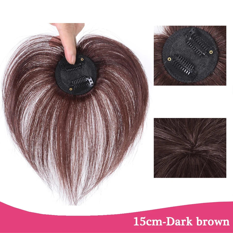 Replacement Piece Hair Covering White Hair Natural Invisible Seamless Hair Clip In Hair Bangs Hairpiece Synthetic Fake Bang Hair