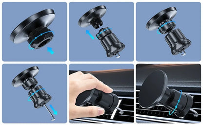 Magnetic Car Phone Holder Adjustable 360° Rotation Air Vent Strongest Adhesion Mag-Safe Car Mount for iPhone 16/15/14/13 Series