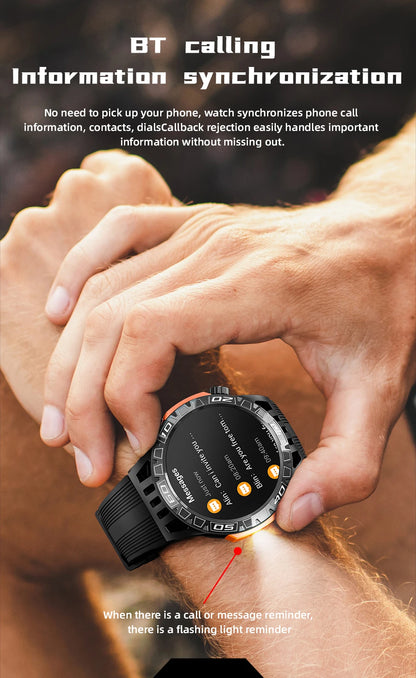 LOKMAT ZEUS 6 PRO Smart Watches Bluetooth Calls Flashlight Waterproof Smartwatches 1.46'' Screen Compass Sport Fitness Tracker