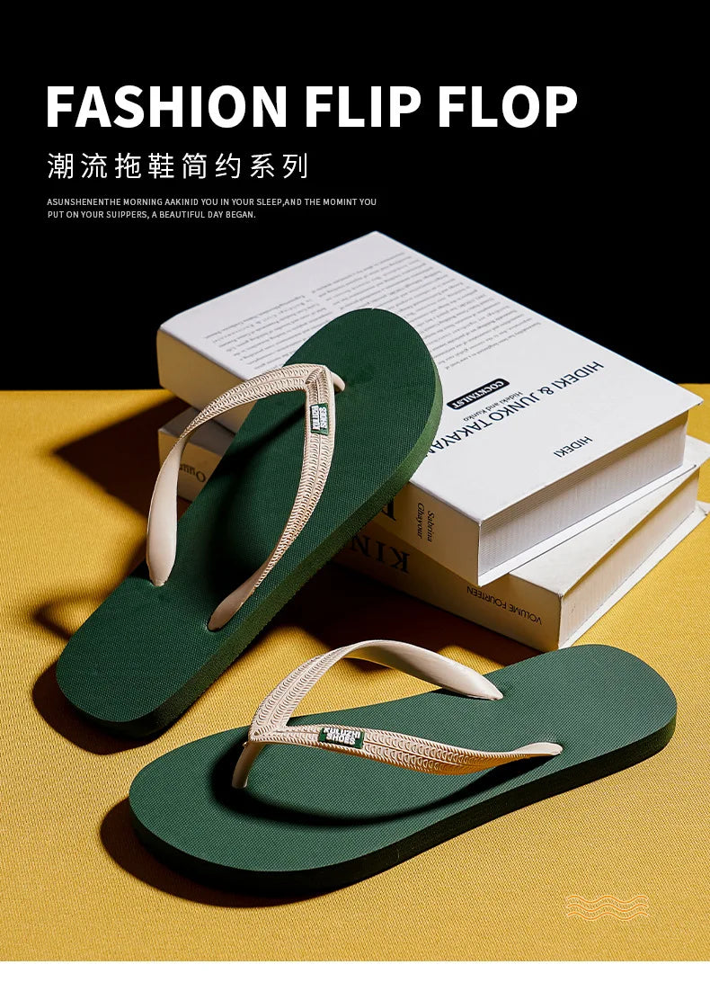 Men's Flip Flops 2025 Summer New Casual Versatile Clip Toe Beach Shoes Trendy Outerwear Anti Slip Cool Slippers