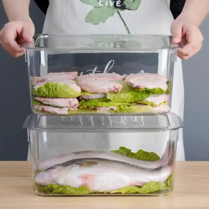 Stackable Transparent with Lid Storage Box Vegetable Fruit Organizer Fridge Container for Food Home Kitchen Tools Accessories