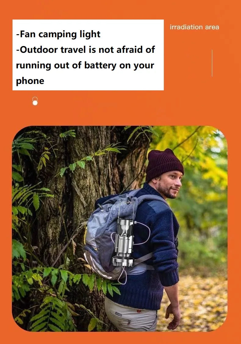 Camping, outdoor charging, horse light, solar fan, multifunctional emergency light, hanging lantern, emergency tent