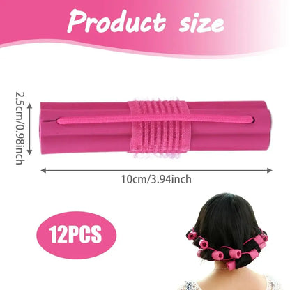 6Pcs Foam Hair Rollers Reusable Soft Sponge Rollers For Long Hairs No Clip Cozy Curlers Hair Styling Tools