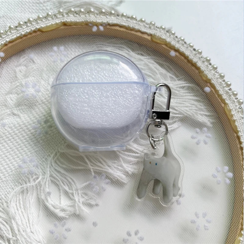Cute Keyring Case for Lenovo HT38 Protective Cover Wireless Bluetooth Headphone Case for Lenovo HT38 Earbuds Cover