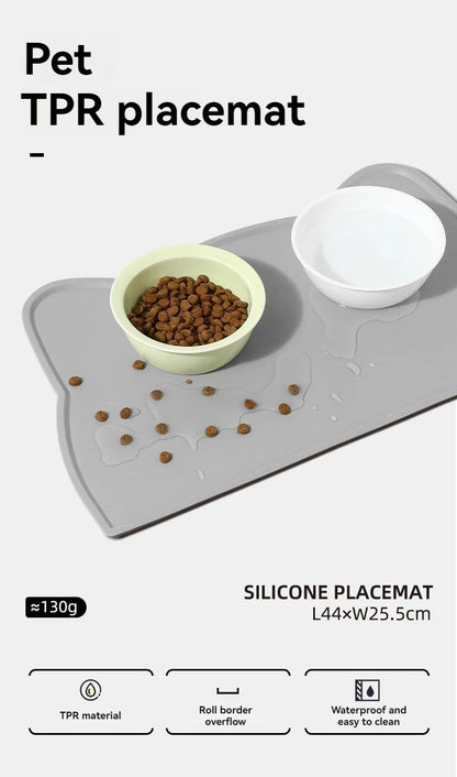 Pet Silicone food Mat Portable heat insulation Waterproof Non-Slip Feeding Mat Slow feeder Bowl Pad Cushion Cat Dog Pet supplies