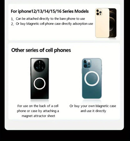 Magnetic Car Phone Holder All-Metal 1040° Rotation Cell Phone Stand For Magsafe iPhone 16 15 14 13 12 Pro Max Dashboard Mount