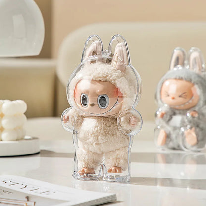 LABUBU Doll Transparent Protective Case Portable Dust Cover Backpack Hanging Decoration Labubus Accessories For LABUBU V1 V2 V3