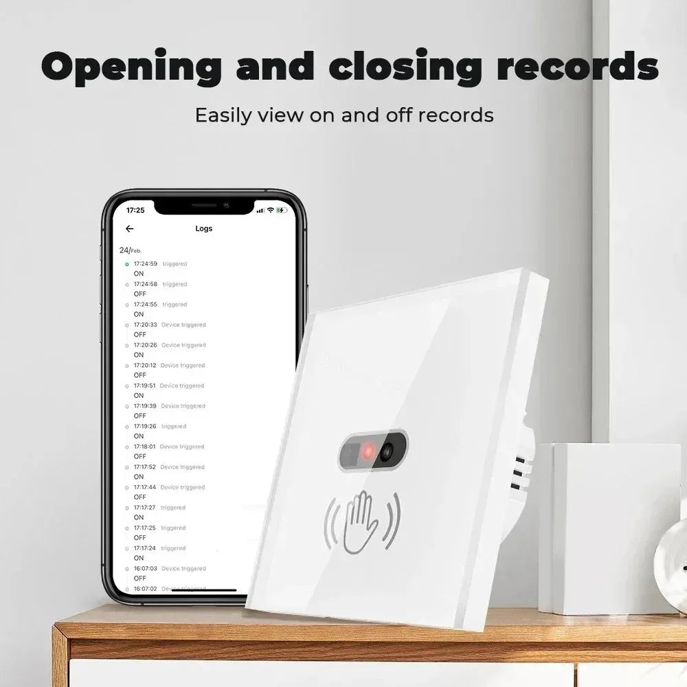 WiFi Infrared Sensor Wall Smart Switch Non-Contact Power Turn On The Light Power On Off Lamp With eWelik Salute Alexa Alice