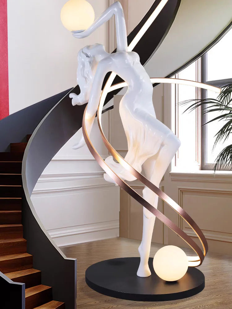 Misha White Goddess Statue Floor Lamp , Liberty Sculpture Floor Lamp , Art Human Floor Lamp