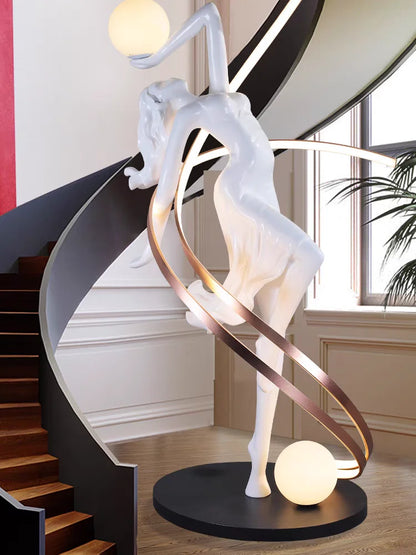 Misha White Goddess Statue Floor Lamp , Liberty Sculpture Floor Lamp , Art Human Floor Lamp